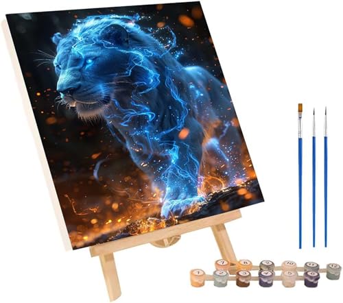 LöWe Malen Nach Zahlen Erwachsene mit Rahmen, Malen Nach Zahlen Traum, DIY Set Erwachsene, Paint by Numbers Set mit Pinseln und Acrylfarben, Deko Wohnzimmer, Geschenke für Frauen 40x50cm 6-6182 von KUEGDUNG