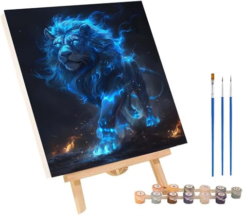 LöWe Malen Nach Zahlen Erwachsene mit Rahmen, Malen Nach Zahlen Traum, DIY Set Erwachsene, Paint by Numbers Set mit Pinseln und Acrylfarben, Deko Wohnzimmer, Geschenke für Frauen 50x65cm 4-9535 von KUEGDUNG