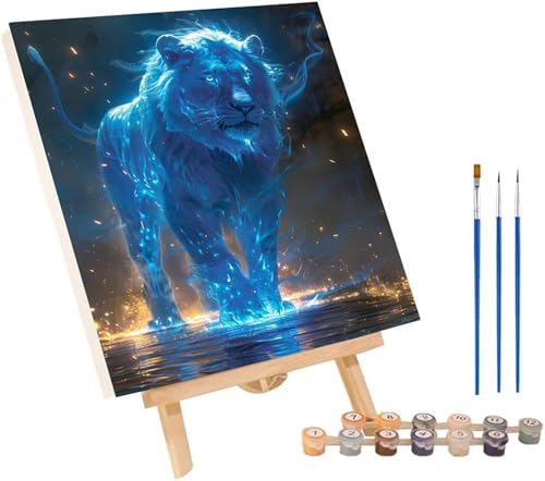 LöWe Malen Nach Zahlen Erwachsene mit Rahmen, Malen Nach Zahlen Traum, DIY Set Erwachsene, Paint by Numbers Set mit Pinseln und Acrylfarben, Deko Wohnzimmer, Geschenke für Frauen 50x65cm 9-3379 von KUEGDUNG