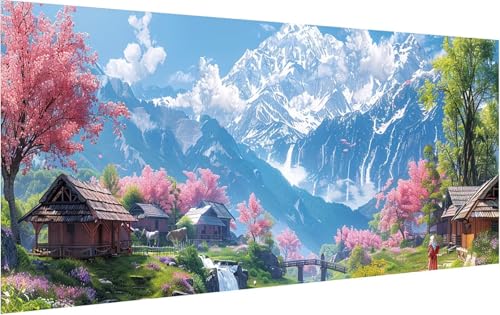 Malen Nach Zahlen Berg, Malen Nach Zahlen Erwachsene Landschaft, DIY Set Erwachsene Mit Pinseln und Acrylfarbe, Paint by Numbers Adult für Deko Wohnzimmer und Zimmer Deko Geschenke 60x120cm 2-2002 von KUEGDUNG