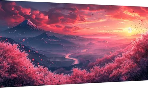 Malen Nach Zahlen Erwachsene Berg, Malen Nach Zahlen Landschaft, DIY Handgemalt Ölgemälde Leinwand Kits Mit Pinseln und Acrylfarbe, Paint by Numbers Adult Adult für Deko Wohnzimmer 40x70cm 8-1621 von KUEGDUNG