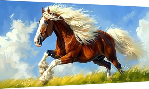 Malen Nach Zahlen Erwachsene Horse, Malen Nach Zahlen Tier, DIY Handgemalt Ölgemälde Leinwand Kits Mit Pinseln und Acrylfarbe, Paint by Numbers Adult für Deko Wohnzimmer Geschenke 55x110cm D-6503 Malen Nach Zahlen Erwachsene Horse, Malen Nach Zahlen Tier, DIY Handgemalt Ölgemälde Leinwand Kits Mit Pinseln und Acrylfarbe, Paint by Numbers Adult für Deko Wohnzimmer Geschenke 55x110cm D-6503 von KUEGDUNG