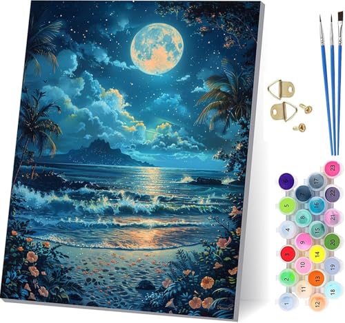 Malen Nach Zahlen Erwachsene Sonne, Malen Nach Zahlen Blume, DIY Handgemalt Ölgemälde Kit Mit 3 Pinseln und Acrylfarbe, Paint by Numbers Basteln Erwachsene, für Deko Wohnzimmer 60x80cm 8-5495 von KUEGDUNG
