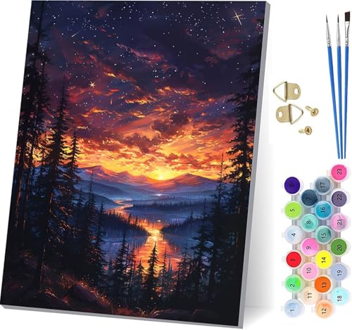 Malen Nach Zahlen Erwachsene Sonnenuntergang, Malen Nach Zahlen Landschaft, DIY Handgemalt Ölgemälde Kit Mit 3 Pinseln und Acrylfarbe, Paint by Numbers Basteln Erwachsene, Geschenke 80x110cm 6-7789 Malen Nach Zahlen Erwachsene Sonnenuntergang, Malen Nach Zahlen Landschaft, DIY Handgemalt Ölgemälde Kit Mit 3 Pinseln und Acrylfarbe, Paint by Numbers Basteln Erwachsene, Geschenke 80x110cm 6-7789 von KUEGDUNG