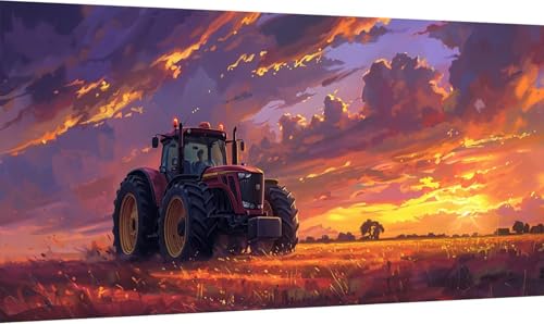 Malen Nach Zahlen Erwachsene Sonnenuntergang, Malen Nach Zahlen Landschaft, DIY Handgemalt Ölgemälde Leinwand Kits Mit Pinseln und Acrylfarbe, Paint by Numbers Adult für Deko Wohnzimmer 35x70cm 7-5253 von KUEGDUNG