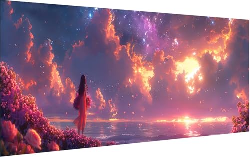 Malen Nach Zahlen Frau, Malen Nach Zahlen Erwachsene Landschaft, DIY Set Erwachsene Mit Pinseln und Acrylfarbe, Paint by Numbers Adult für Deko Wohnzimmer und Zimmer Deko Geschenke 35x70cm T-9203 von KUEGDUNG