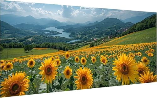 Malen Nach Zahlen Landschaft, Malen Nach Zahlen Erwachsene Blume, DIY Set Erwachsene Mit Pinseln und Acrylfarbe, Paint by Numbers Adult für Deko Wohnzimmer und Zimmer Deko Geschenke 55x110cm 8-1230 von KUEGDUNG