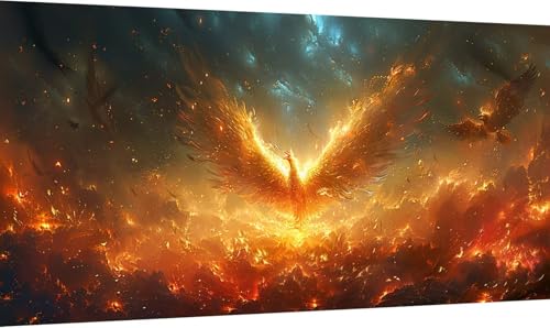 Malen Nach Zahlen Landschaft, Malen Nach Zahlen Erwachsene Flamme, DIY Set Erwachsene Mit Pinseln und Acrylfarbe, Paint by Numbers Adult für Deko Wohnzimmer und Zimmer Deko Geschenke 40x90cm A-9451 von KUEGDUNG