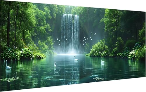 Malen Nach Zahlen Landschaft, Malen Nach Zahlen Erwachsene StüRze, DIY Set Erwachsene Mit Pinseln und Acrylfarbe, Paint by Numbers für Deko Wohnzimmer und Zimmer Deko Geschenke 50x100cm Y-7117 von KUEGDUNG