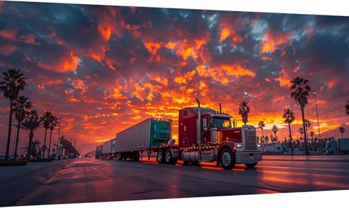 Malen Nach Zahlen Sonnenuntergang, Malen Nach Zahlen Erwachsene Auto, DIY Set Erwachsene Mit Pinseln und Acrylfarbe, Paint by Numbers für Deko Wohnzimmer und Zimmer Deko Geschenke 40x90cm 3-2230 von KUEGDUNG