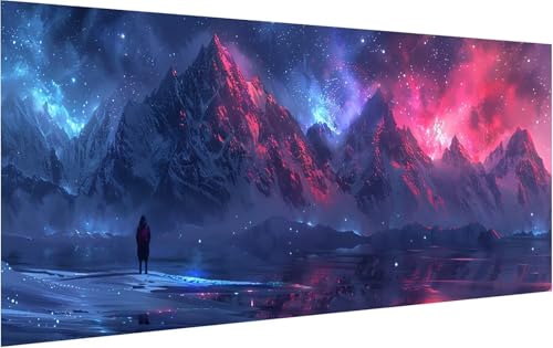 Malen Nach Zahlen Sternenhimmel, Malen Nach Zahlen Erwachsene Berg, DIY Set Erwachsene Mit Pinseln und Acrylfarbe, Paint by Numbers für Deko Wohnzimmer und Zimmer Deko Geschenke 60x120cm 6-4538 von KUEGDUNG