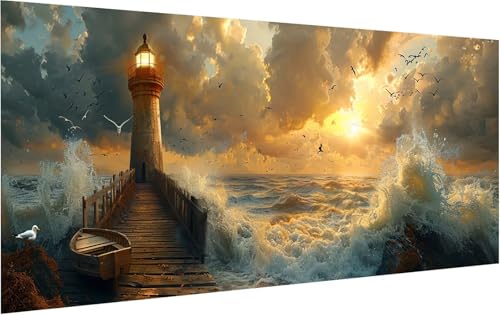 Malen Nach Zahlen Wasserturm, Malen Nach Zahlen Erwachsene Sonnenuntergang, DIY Set Erwachsene Mit Pinseln und Acrylfarbe, Paint by Numbers für Deko Wohnzimmer und Zimmer Deko Geschenke 35x70cm 0-6666 von KUEGDUNG