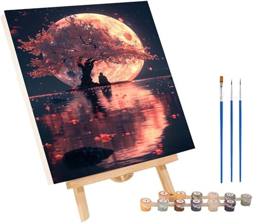 Mond Malen Nach Zahlen Erwachsene mit Rahmen, Malen Nach Zahlen Baum, DIY Set Erwachsene, Paint by Numbers Set mit Pinseln und Acrylfarben, Deko Wohnzimmer, Geschenke für Frauen 70x95cm A-5493 Mond Malen Nach Zahlen Erwachsene mit Rahmen, Malen Nach Zahlen Baum, DIY Set Erwachsene, Paint by Numbers Set mit Pinseln und Acrylfarben, Deko Wohnzimmer, Geschenke für Frauen 70x95cm A-5493 von KUEGDUNG