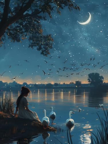 Mond Malen Nach Zahlen Erwachsene mit Rahmen, Malen Nach Zahlen Baum, DIY Set Erwachsene, Paint by Numbers Set mit Pinseln und Acrylfarben, Deko Wohnzimmer, Geschenke für Frauen 70x95cm J-6323 Mond Malen Nach Zahlen Erwachsene mit Rahmen, Malen Nach Zahlen Baum, DIY Set Erwachsene, Paint by Numbers Set mit Pinseln und Acrylfarben, Deko Wohnzimmer, Geschenke für Frauen 70x95cm J-6323 von KUEGDUNG