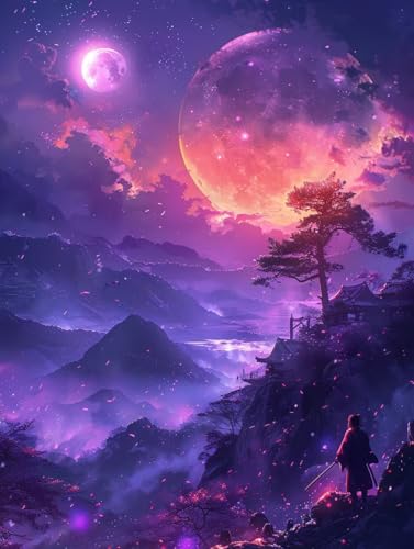 Mond Malen Nach Zahlen Erwachsene mit Rahmen, Malen Nach Zahlen Landschaft, DIY Set Erwachsene, Paint by Numbers Set mit Pinseln und Acrylfarben, Deko Wohnzimmer, Geschenke für Frauen 100x130cm R-1462 Mond Malen Nach Zahlen Erwachsene mit Rahmen, Malen Nach Zahlen Landschaft, DIY Set Erwachsene, Paint by Numbers Set mit Pinseln und Acrylfarben, Deko Wohnzimmer, Geschenke für Frauen 100x130cm R-1462 von KUEGDUNG