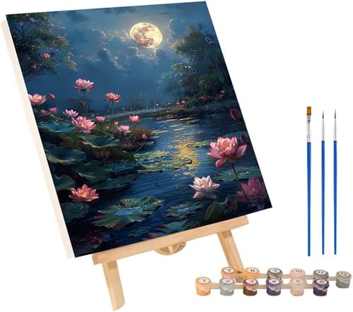 Mond Malen Nach Zahlen Erwachsene mit Rahmen, Malen Nach Zahlen Rivers, DIY Set Erwachsene, Paint by Numbers Set mit Pinseln und Acrylfarben, Deko Wohnzimmer, Geschenke für Frauen 40x50cm 5-5992 Mond Malen Nach Zahlen Erwachsene mit Rahmen, Malen Nach Zahlen Rivers, DIY Set Erwachsene, Paint by Numbers Set mit Pinseln und Acrylfarben, Deko Wohnzimmer, Geschenke für Frauen 40x50cm 5-5992 von KUEGDUNG