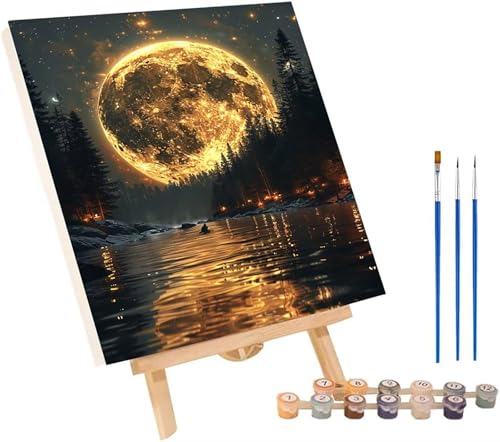 Mond Malen Nach Zahlen Erwachsene mit Rahmen, Malen Nach Zahlen Sternenhimmel, DIY Set Erwachsene, Paint by Numbers Set mit Pinseln und Acrylfarben, Deko Wohnzimmer Geschenke 100x135cm K-1251 Mond Malen Nach Zahlen Erwachsene mit Rahmen, Malen Nach Zahlen Sternenhimmel, DIY Set Erwachsene, Paint by Numbers Set mit Pinseln und Acrylfarben, Deko Wohnzimmer Geschenke 100x135cm K-1251 von KUEGDUNG