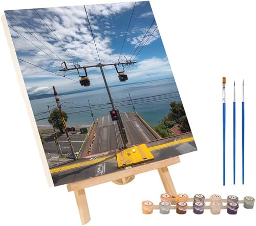 Ozean Malen Nach Zahlen Erwachsene mit Rahmen, Malen Nach Zahlen Landschaft, DIY Set Erwachsene, Paint by Numbers Set mit Pinseln und Acrylfarben, Deko Wohnzimmer, Geschenke für Frauen 30x40cm P-6242 von KUEGDUNG
