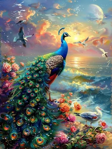 Pfau Malen Nach Zahlen Erwachsene, Malen Nach Zahlen Vogel, DIY Set Erwachsene Mit 3 Pinseln und Acrylfarbe, Paint by Numbers Handgemalt Ölgemälde Kit für Deko Wohnzimmer Geschenke 80x110cm Z-6392 Pfau Malen Nach Zahlen Erwachsene, Malen Nach Zahlen Vogel, DIY Set Erwachsene Mit 3 Pinseln und Acrylfarbe, Paint by Numbers Handgemalt Ölgemälde Kit für Deko Wohnzimmer Geschenke 80x110cm Z-6392 von KUEGDUNG