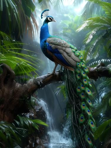 Pfau Malen Nach Zahlen Erwachsene mit Rahmen, Malen Nach Zahlen Pflanzen, DIY Set Erwachsene, Paint by Numbers Set mit Pinseln und Acrylfarben, Deko Wohnzimmer, Geschenke für Frauen 70x95cm T-4936 Pfau Malen Nach Zahlen Erwachsene mit Rahmen, Malen Nach Zahlen Pflanzen, DIY Set Erwachsene, Paint by Numbers Set mit Pinseln und Acrylfarben, Deko Wohnzimmer, Geschenke für Frauen 70x95cm T-4936 von KUEGDUNG