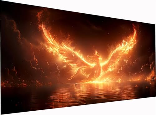 PhöNix Diamond Painting Erwachsene Groß XXL 300x100cm, 5D Diamant Painting Bilder Flamme, DIY Stickerei Cross Stickerei Bastelset Erwachsene, Full Drill Diamant Malerei für Deko Wohnzimmer 4-6009 von KUEGDUNG