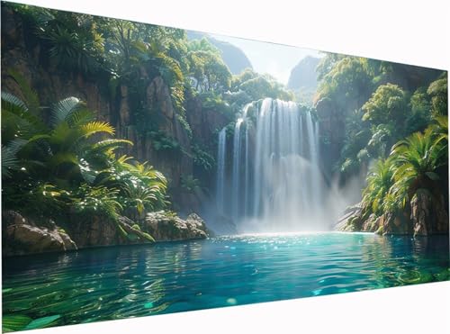 Rivers Diamond Painting Erwachsene Groß XXL 300x100cm, 5D Diamant Painting Bilder Landschaft, DIY Stickerei Cross Stickerei Bastelset Erwachsene, Full Drill Diamant Malerei für Deko Wohnzimmer 7-4240 von KUEGDUNG