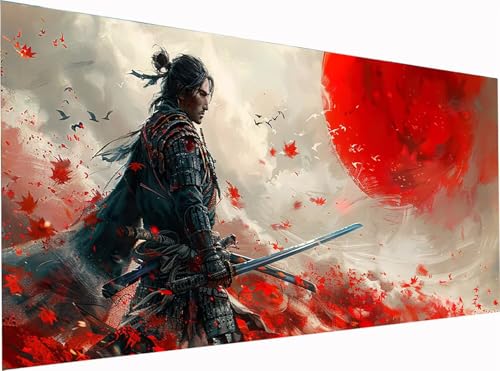Samurai Diamond Painting Erwachsene Groß XXL 300x100cm, 5D Diamant Painting Bilder Katana, DIY Stickerei Cross Stickerei Bastelset Erwachsene, Full Drill Diamant Malerei für Deko Wohnzimmer X-8312 von KUEGDUNG