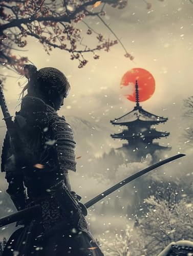 Samurai Malen Nach Zahlen Erwachsene, Sonne Malen Nach Zahlen, DIY Handgemalt Ölgemälde Kit Mit 3 Pinseln und Acrylfarbe, Paint by Numbers Bastelset Erwachsene für Deko Wohnzimmer 30x40cm 9-1840 Samurai Malen Nach Zahlen Erwachsene, Sonne Malen Nach Zahlen, DIY Handgemalt Ölgemälde Kit Mit 3 Pinseln und Acrylfarbe, Paint by Numbers Bastelset Erwachsene für Deko Wohnzimmer 30x40cm 9-1840 von KUEGDUNG