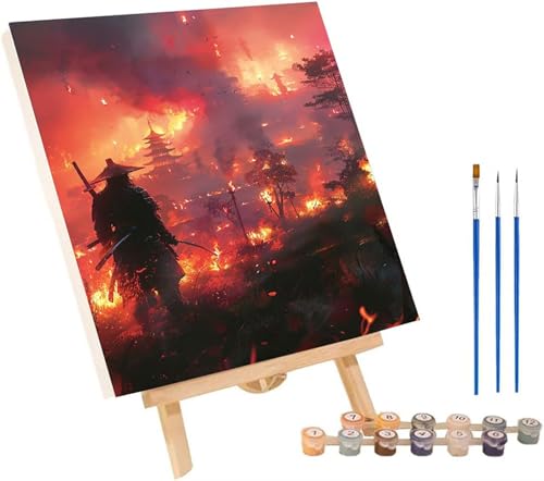 Samurai Malen Nach Zahlen Erwachsene mit Rahmen, Malen Nach Zahlen Flamme, DIY Set Erwachsene, Paint by Numbers Set mit Pinseln und Acrylfarben, Deko Wohnzimmer, Geschenke für Frauen 40x50cm U-5581 Samurai Malen Nach Zahlen Erwachsene mit Rahmen, Malen Nach Zahlen Flamme, DIY Set Erwachsene, Paint by Numbers Set mit Pinseln und Acrylfarben, Deko Wohnzimmer, Geschenke für Frauen 40x50cm U-5581 von KUEGDUNG