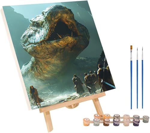 Schlange Malen Nach Zahlen Erwachsene mit Rahmen, Malen Nach Zahlen Tier, DIY Set Erwachsene, Paint by Numbers Set mit Pinseln und Acrylfarben, Deko Wohnzimmer, Geschenke für Frauen 100x135cm D-4612 von KUEGDUNG
