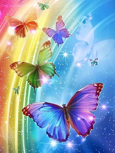 Schmetterling Malen Nach Zahlen Erwachsene, Psychedelisch Malen Nach Zahlen, DIY Handgemalt Ölgemälde Kit Mit 3 Pinseln und Acrylfarbe, Paint by Numbers Bastelset Erwachsene Geschenke 100x135cm J-5131 von KUEGDUNG