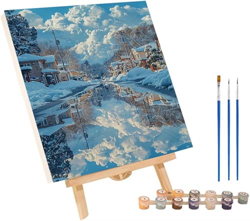 Schneeszene Malen Nach Zahlen Erwachsene mit Rahmen, Malen Nach Zahlen Landschaft, DIY Set Erwachsene, Paint by Numbers Set mit Pinseln und Acrylfarben, Deko Wohnzimmer Geschenke 100x135cm U-9212 Schneeszene Malen Nach Zahlen Erwachsene mit Rahmen, Malen Nach Zahlen Landschaft, DIY Set Erwachsene, Paint by Numbers Set mit Pinseln und Acrylfarben, Deko Wohnzimmer Geschenke 100x135cm U-9212 von KUEGDUNG