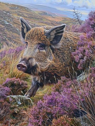 Schwein Malen Nach Zahlen Erwachsene, Malen Nach Zahlen Landschaft, DIY Set Erwachsene Mit 3 Pinseln und Acrylfarbe, Paint by Numbers Handgemalt Ölgemälde Kit für Deko Wohnzimmer 30x40cm K-6057 Schwein Malen Nach Zahlen Erwachsene, Malen Nach Zahlen Landschaft, DIY Set Erwachsene Mit 3 Pinseln und Acrylfarbe, Paint by Numbers Handgemalt Ölgemälde Kit für Deko Wohnzimmer 30x40cm K-6057 von KUEGDUNG