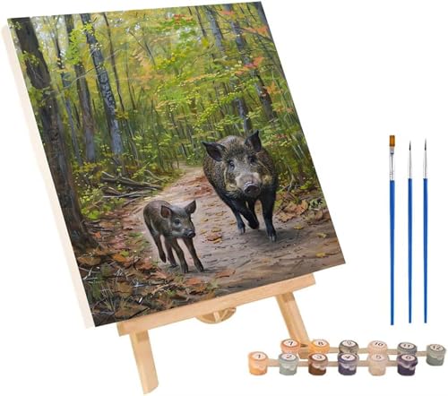 Schwein Malen Nach Zahlen Erwachsene mit Rahmen, Malen Nach Zahlen Wald, DIY Set Erwachsene, Paint by Numbers Set mit Pinseln und Acrylfarben, Deko Wohnzimmer, Geschenke für Frauen 70x95cm 0-8832 Schwein Malen Nach Zahlen Erwachsene mit Rahmen, Malen Nach Zahlen Wald, DIY Set Erwachsene, Paint by Numbers Set mit Pinseln und Acrylfarben, Deko Wohnzimmer, Geschenke für Frauen 70x95cm 0-8832 von KUEGDUNG