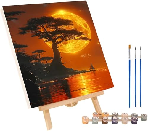 Sonne Malen Nach Zahlen Erwachsene mit Rahmen, Malen Nach Zahlen Baum, DIY Set Erwachsene, Paint by Numbers Set mit Pinseln und Acrylfarben, Deko Wohnzimmer, Geschenke für Frauen 70x95cm S-3955 Sonne Malen Nach Zahlen Erwachsene mit Rahmen, Malen Nach Zahlen Baum, DIY Set Erwachsene, Paint by Numbers Set mit Pinseln und Acrylfarben, Deko Wohnzimmer, Geschenke für Frauen 70x95cm S-3955 von KUEGDUNG