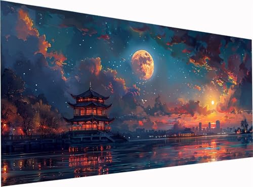 Sonnenuntergang Diamond Painting Erwachsene Groß XXL 300x100cm, 5D Diamant Painting Bilder Mond, DIY Stickerei Cross Stickerei Bastelset Erwachsene, Diamant Malerei für Deko Wohnzimmer Geschenke 7-241 Sonnenuntergang Diamond Painting Erwachsene Groß XXL 300x100cm, 5D Diamant Painting Bilder Mond, DIY Stickerei Cross Stickerei Bastelset Erwachsene, Diamant Malerei für Deko Wohnzimmer Geschenke 7-241 von KUEGDUNG