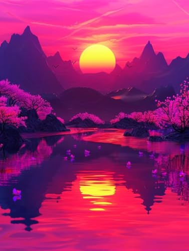 Sonnenuntergang Malen Nach Zahlen Erwachsene, Malen Nach Zahlen Landschaft, DIY Set Erwachsene Mit 3 Pinseln und Acrylfarbe, Paint by Numbers Kit für Deko Wohnzimmer, Geschenke 100x130cm B-9376 Sonnenuntergang Malen Nach Zahlen Erwachsene, Malen Nach Zahlen Landschaft, DIY Set Erwachsene Mit 3 Pinseln und Acrylfarbe, Paint by Numbers Kit für Deko Wohnzimmer, Geschenke 100x130cm B-9376 von KUEGDUNG