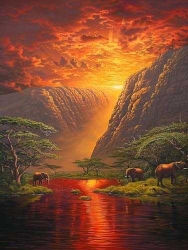 Sonnenuntergang Malen Nach Zahlen Erwachsene, Malen Nach Zahlen Landschaft, DIY Set Erwachsene Mit 3 Pinseln und Acrylfarbe, Paint by Numbers Kit für Deko Wohnzimmer, Geschenke 30x40cm W-3444 Sonnenuntergang Malen Nach Zahlen Erwachsene, Malen Nach Zahlen Landschaft, DIY Set Erwachsene Mit 3 Pinseln und Acrylfarbe, Paint by Numbers Kit für Deko Wohnzimmer, Geschenke 30x40cm W-3444 von KUEGDUNG