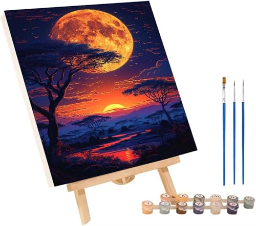 Sonnenuntergang Malen Nach Zahlen Erwachsene mit Rahmen, Malen Nach Zahlen Baum, DIY Set Erwachsene, Paint by Numbers Set mit Pinseln und Acrylfarben, Deko Wohnzimmer Geschenke 70x95cm 5-6889 Sonnenuntergang Malen Nach Zahlen Erwachsene mit Rahmen, Malen Nach Zahlen Baum, DIY Set Erwachsene, Paint by Numbers Set mit Pinseln und Acrylfarben, Deko Wohnzimmer Geschenke 70x95cm 5-6889 von KUEGDUNG