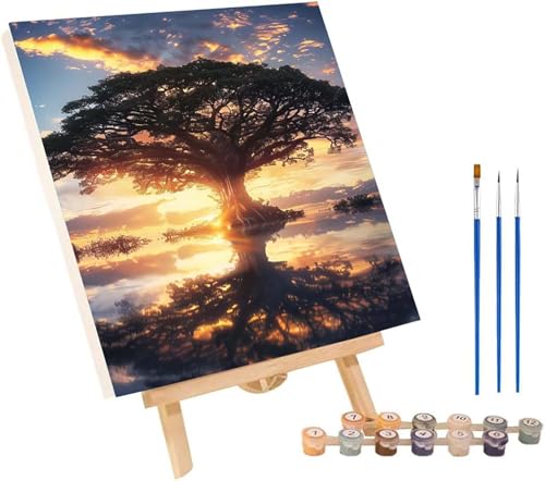Sonnenuntergang Malen Nach Zahlen Erwachsene mit Rahmen, Malen Nach Zahlen Baum Des Lebens, DIY Set Erwachsene, Paint by Numbers Set mit Pinseln und Acrylfarben, Deko Wohnzimmer 40x50cm D-7191 Sonnenuntergang Malen Nach Zahlen Erwachsene mit Rahmen, Malen Nach Zahlen Baum Des Lebens, DIY Set Erwachsene, Paint by Numbers Set mit Pinseln und Acrylfarben, Deko Wohnzimmer 40x50cm D-7191 von KUEGDUNG