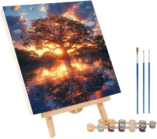 Sonnenuntergang Malen Nach Zahlen Erwachsene mit Rahmen, Malen Nach Zahlen Baum Des Lebens, DIY Set Erwachsene, Paint by Numbers Set mit Pinseln und Acrylfarben, Deko Wohnzimmer 70x95cm 6-9218 Sonnenuntergang Malen Nach Zahlen Erwachsene mit Rahmen, Malen Nach Zahlen Baum Des Lebens, DIY Set Erwachsene, Paint by Numbers Set mit Pinseln und Acrylfarben, Deko Wohnzimmer 70x95cm 6-9218 von KUEGDUNG