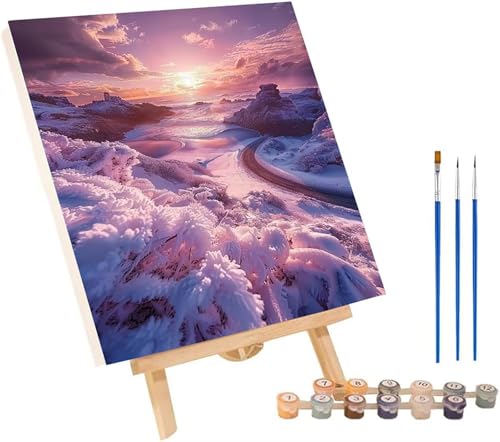 Sonnenuntergang Malen Nach Zahlen Erwachsene mit Rahmen, Malen Nach Zahlen Landschaft, DIY Set Erwachsene, Paint by Numbers Set mit Pinseln und Acrylfarben, Deko Wohnzimmer Geschenke 100x130cm 0-3157 von KUEGDUNG