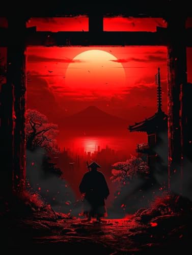 Sonnenuntergang Malen Nach Zahlen Erwachsene mit Rahmen, Malen Nach Zahlen Samurai, DIY Set Erwachsene, Paint by Numbers Set mit Pinseln und Acrylfarben, Deko Wohnzimmer Geschenke 70x95cm U-4852 Sonnenuntergang Malen Nach Zahlen Erwachsene mit Rahmen, Malen Nach Zahlen Samurai, DIY Set Erwachsene, Paint by Numbers Set mit Pinseln und Acrylfarben, Deko Wohnzimmer Geschenke 70x95cm U-4852 von KUEGDUNG