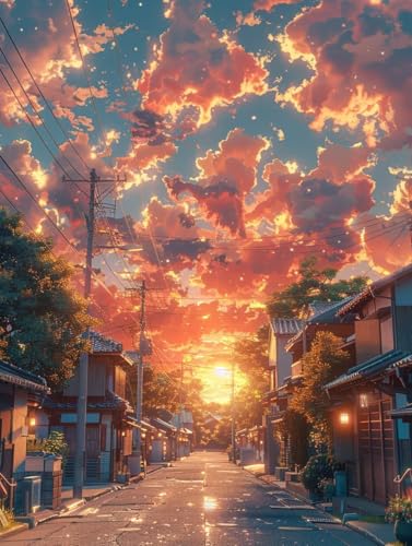 Sonnenuntergang Malen Nach Zahlen Erwachsene mit Rahmen, Malen Nach Zahlen StraßE, DIY Set Erwachsene, Paint by Numbers Set mit Pinseln und Acrylfarben, Deko Wohnzimmer Geschenke 70x95cm 5-1929 Sonnenuntergang Malen Nach Zahlen Erwachsene mit Rahmen, Malen Nach Zahlen StraßE, DIY Set Erwachsene, Paint by Numbers Set mit Pinseln und Acrylfarben, Deko Wohnzimmer Geschenke 70x95cm 5-1929 von KUEGDUNG