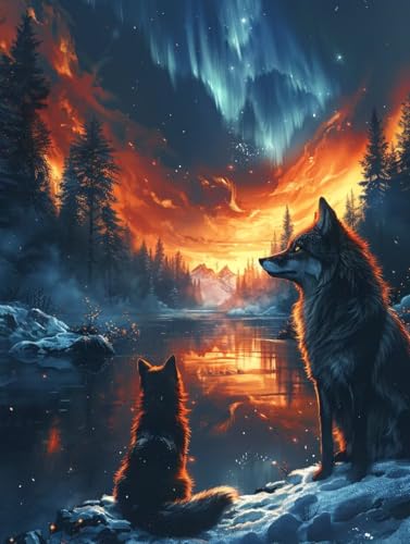 Sonnenuntergang Malen Nach Zahlen Erwachsene mit Rahmen, Malen Nach Zahlen Wolf, DIY Set Erwachsene, Paint by Numbers Set mit Pinseln und Acrylfarben, Deko Wohnzimmer Geschenke 40x50cm R-1516 Sonnenuntergang Malen Nach Zahlen Erwachsene mit Rahmen, Malen Nach Zahlen Wolf, DIY Set Erwachsene, Paint by Numbers Set mit Pinseln und Acrylfarben, Deko Wohnzimmer Geschenke 40x50cm R-1516 von KUEGDUNG