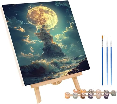Statue Malen Nach Zahlen Erwachsene mit Rahmen, Malen Nach Zahlen Mond, DIY Set Erwachsene, Paint by Numbers Set mit Pinseln und Acrylfarben, Deko Wohnzimmer, Geschenke für Frauen 40x50cm J-5747 Statue Malen Nach Zahlen Erwachsene mit Rahmen, Malen Nach Zahlen Mond, DIY Set Erwachsene, Paint by Numbers Set mit Pinseln und Acrylfarben, Deko Wohnzimmer, Geschenke für Frauen 40x50cm J-5747 von KUEGDUNG