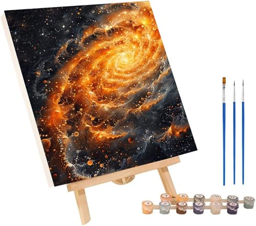 Sternenhimmel Malen Nach Zahlen Erwachsene mit Rahmen, Malen Nach Zahlen Abstrakt, DIY Set Erwachsene, Paint by Numbers Set mit Pinseln und Acrylfarben, Deko Wohnzimmer Geschenke 100x135cm Q-5222 von KUEGDUNG