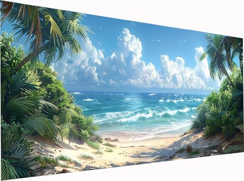 Strand Diamond Painting Erwachsene Groß XXL 300x100cm, 5D Diamant Painting Bilder Wolke, DIY Stickerei Cross Stickerei Bastelset Erwachsene, Full Drill Diamant Malerei für Deko Wohnzimmer R-1904 von KUEGDUNG