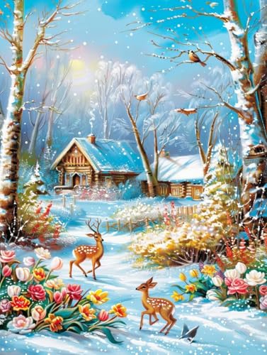 Tier Malen Nach Zahlen Erwachsene, Schneeszene Malen Nach Zahlen, DIY Handgemalt Ölgemälde Kit Mit 3 Pinseln und Acrylfarbe, Paint by Numbers Bastelset Erwachsene für Deko Wohnzimmer 30x40cm 8-9522 Tier Malen Nach Zahlen Erwachsene, Schneeszene Malen Nach Zahlen, DIY Handgemalt Ölgemälde Kit Mit 3 Pinseln und Acrylfarbe, Paint by Numbers Bastelset Erwachsene für Deko Wohnzimmer 30x40cm 8-9522 von KUEGDUNG
