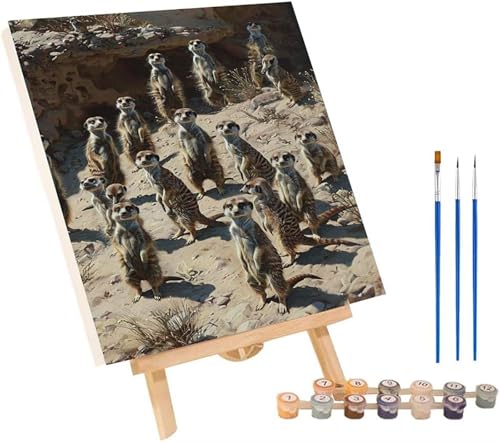 Tier Malen Nach Zahlen Erwachsene mit Rahmen, Malen Nach Zahlen Pflanzen, DIY Set Erwachsene, Paint by Numbers Set mit Pinseln und Acrylfarben, Deko Wohnzimmer, Geschenke für Frauen 50x65cm C-8848 von KUEGDUNG